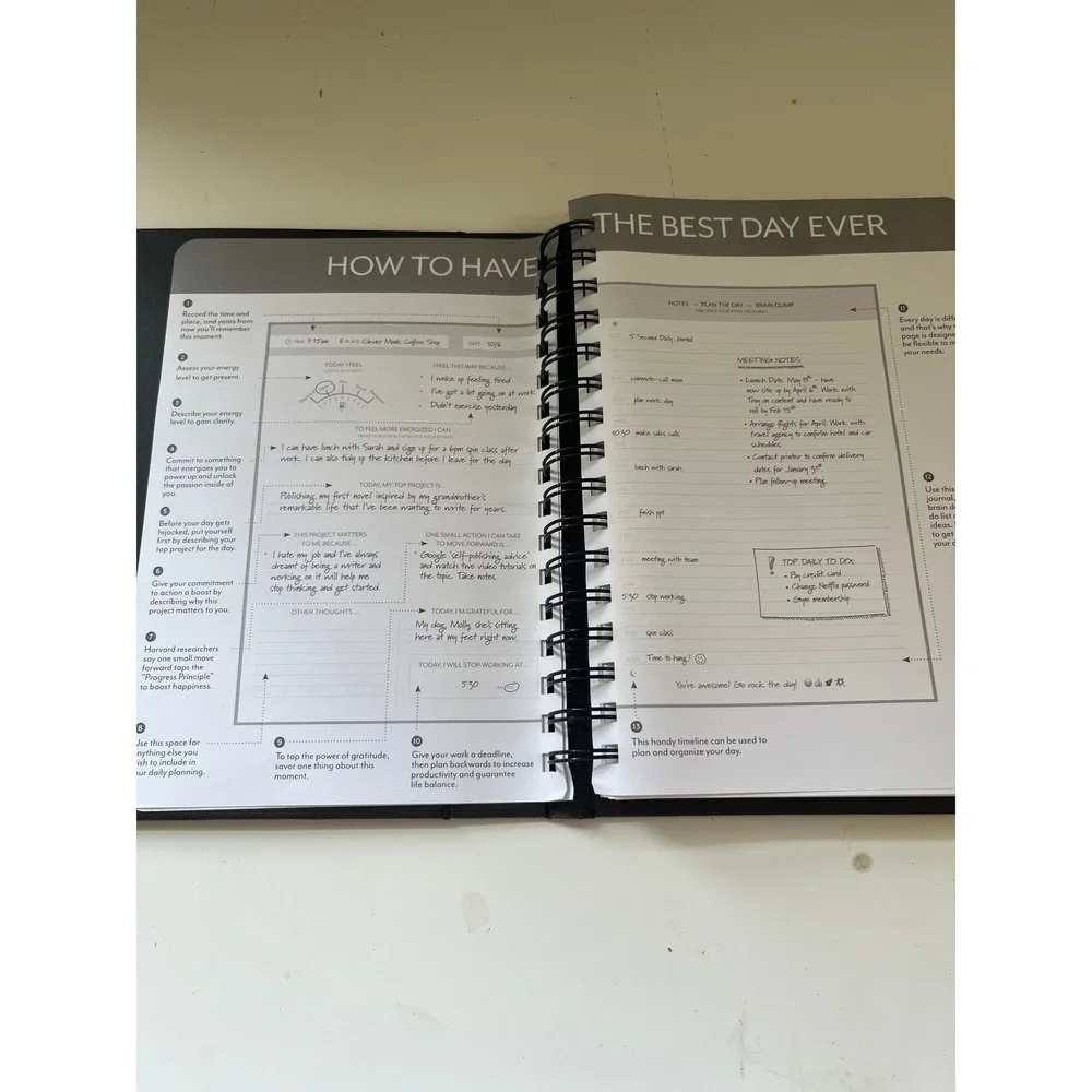 The 5 Second Journal Mel Robbins Productivity Planner Spiral Bound Black Gold